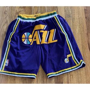 Utah Jazz 1993-1994 Just Don NBA Basketball Shorts Size Adult Large with flaws